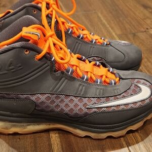 Nike Air Max Dark Grey, White & Orange High-Top Sneakers